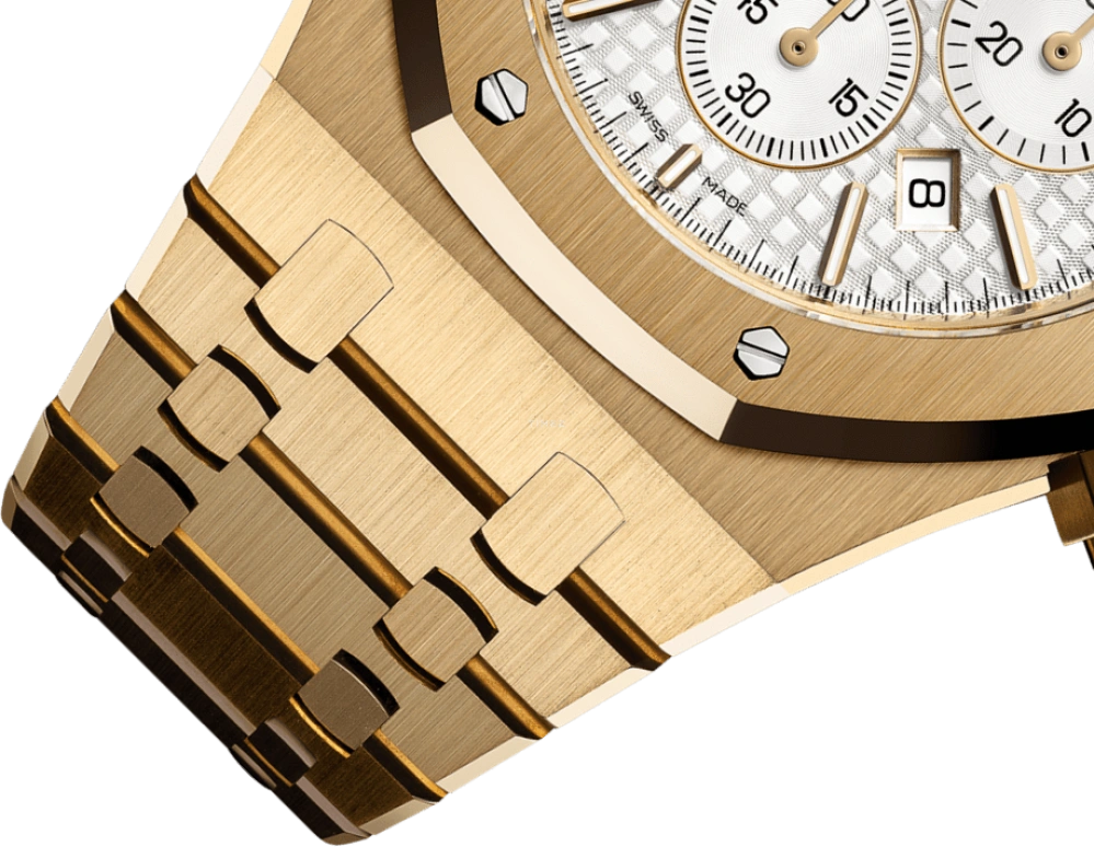Audemars Piguet,Royal Oak 41mm,41mm,Yellow Gold,Silver,White,Silver White,Automatic,Chronograph,Day,26320BA,26320BA.OO.1220BA.01