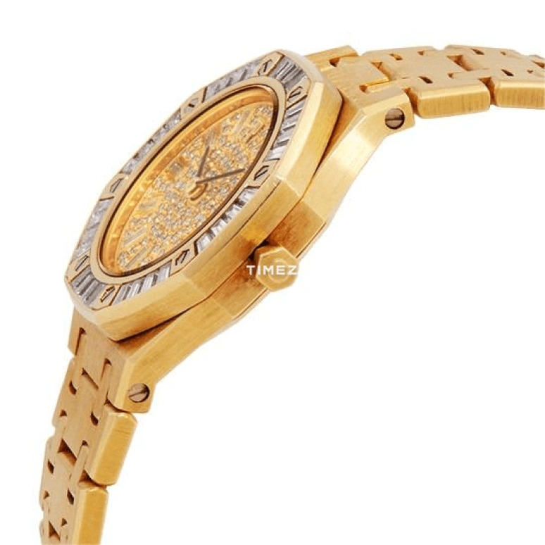 Audemars Piguet,Royal Oak 25mm,25mm,Yellow Gold,Gold,Silver,Quartz,Day,Sapphire,Crystal Glass,66464BA