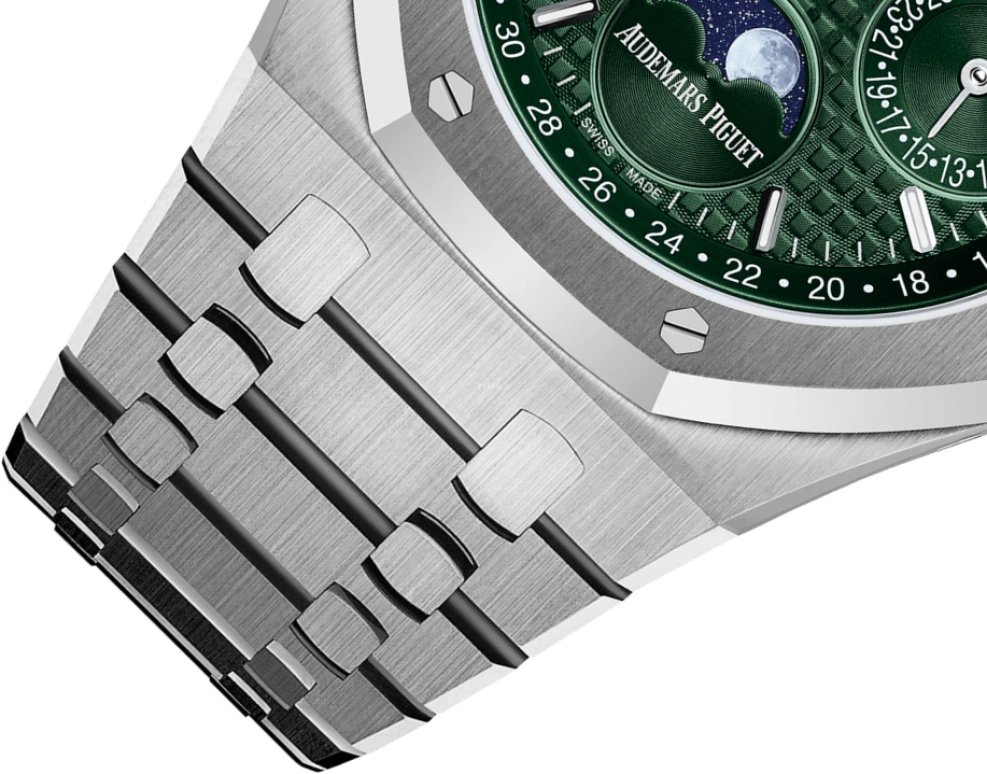 Audemars Piguet,Royal Oak 41mm,41mm,Stainless Steel,Green,Automatic,Moonphase,Perpetual Calendar,Leap Year,Month,40hours,In-house Caliber,26606ST,26606ST.OO.1220ST.01