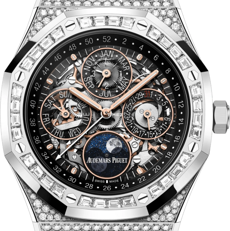 Audemars Piguet,Royal Oak 41mm,41mm,White Gold,Skeleton,Automatic,Moonphase,Perpetual Calendar,Leap Year,Month,40hours,In-house Caliber,Corey Gamble,Travis Scott,Timati,26625BC,26625BC.ZZ.1223BC.02
