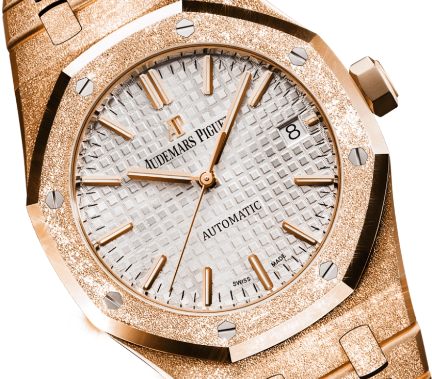 Audemars Piguet,Royal Oak 37mm,37mm,Pink Gold,Silver,White,Silver White,Automatic,Day,60hours,15454OR,15454OR.GG.1259OR.01