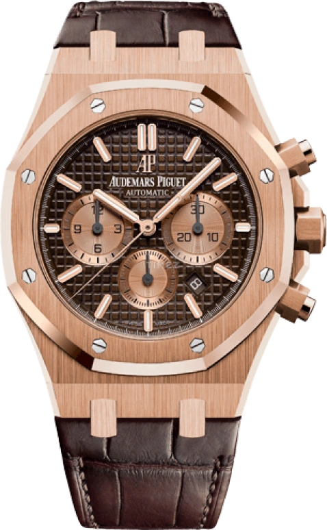 Audemars Piguet,Royal Oak 41mm,41mm,Rose Gold,Brown,Automatic,Chronograph,Day,26331OR,26331OR.OO.D821CR.01