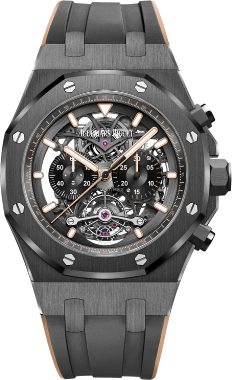 Audemars Piguet,Royal Oak 44mm,44mm,Titanium,Ceramic,Skeleton,Handwound,Chronograph,Tourbillon,26343CE,26343CE.OO.D002CA.04