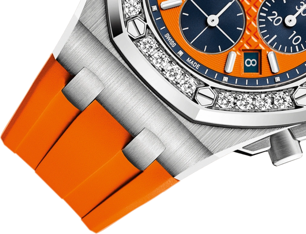 Audemars Piguet,Royal Oak Offshore 37mm,37mm,Stainless Steel,Orange,Blue,Automatic,Chronograph,Day,26231ST,26231ST.ZZ.D070CA.01
