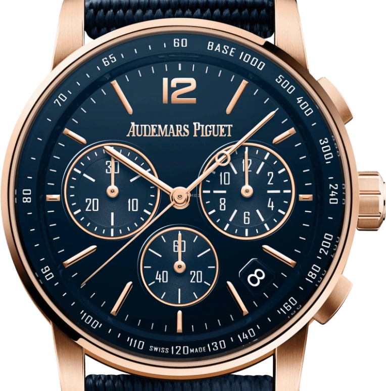 Audemars Piguet,CODE 11.59 41mm,41mm,Rose Gold,Rose,Blue,Automatic,Chronograph,Day,Flyback,26393OR,26393OR.OO.A027KB.01