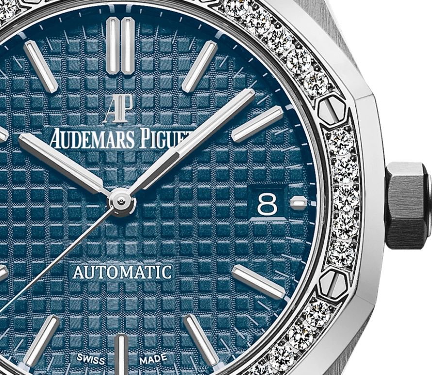 Audemars Piguet,Royal Oak 37mm,37mm,Stainless Steel,Blue,Automatic,Day,60hours,Kali Uchis,15451ST,15451ST.ZZ.1256ST.03