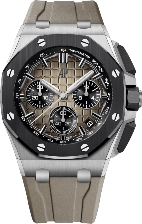 Audemars Piguet,Royal Oak Offshore 43mm,43mm,Ceramic,Stainless Steel,Brown,Automatic,Chronograph,Day,Flyback,26420SO,26420SO.OO.A600CA.01