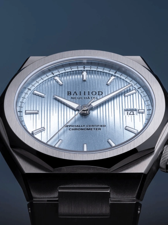 BA111OD,Chapter 7 40mm,40mm,Stainless Steel,Ice Blue,Automatic,Day,38hours,Chapter 7 Chronometer Frost Blue stainless steel bracelet