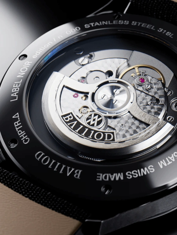 BA111OD,CHPTR_Δ 44mm,44mm,Stainless Steel,Black,Automatic,Day,40hours,CHPTR,CHPTR.5 LABEL NOIR Limited Edition
