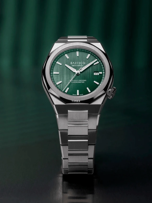 BA111OD,Chapter 7 40mm,40mm,Stainless Steel,Green,Automatic,Day,38hours,Chapter 7 Chronometer Forest Green rubber strap