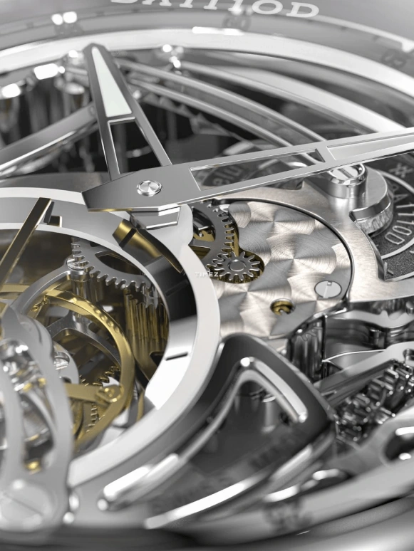 BA111OD,Chapter 4 40mm,40mm,Stainless Steel,Silver,Handwound,Tourbillon,Anti-magnetic,Chapter 4 Skeleton Tourbillon Ice White rubber strap