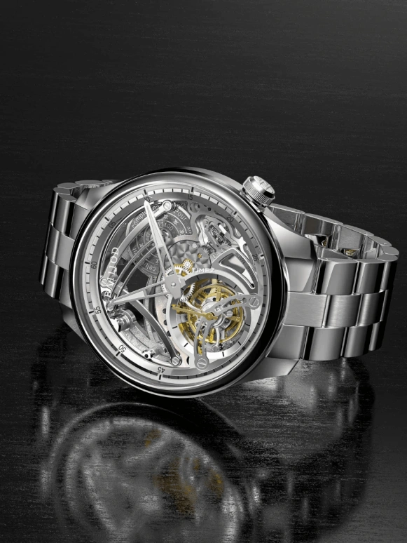 BA111OD,Chapter 4 40mm,40mm,Stainless Steel,Silver,Handwound,Tourbillon,100hours,Chapter 4 Skeleton Tourbillon Ice White stainless steel