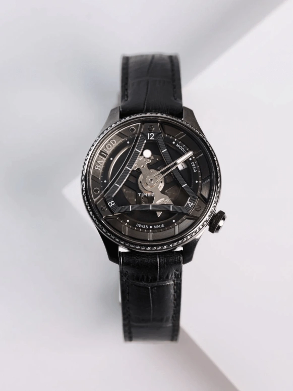 BA111OD,CHPTR_Δ 40mm,40mm,Stainless Steel,Black,Automatic,Day,40hours,CHPTR,CHPTR.7 ELLA Black Diamond with leather strap