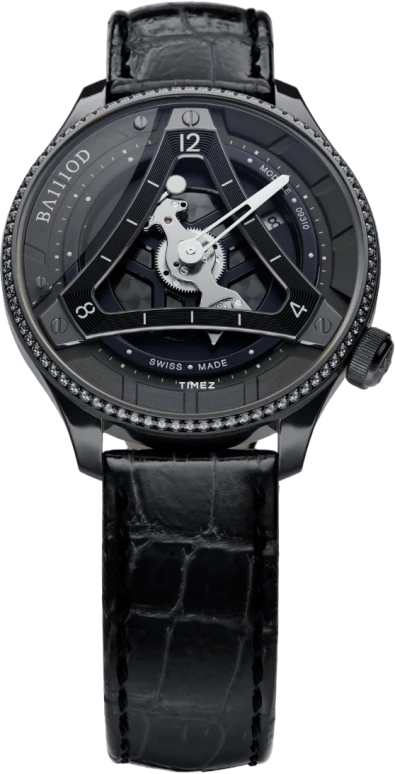 BA111OD CHPTR_Δ CHPTR.7 ELLA Black Diamond with leather strap