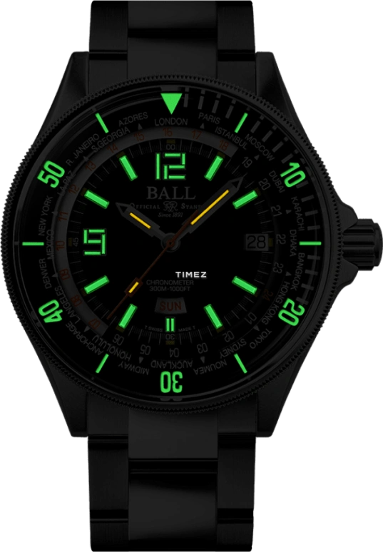 Ball Watch,Engineer Master II 42mm,42mm,Stainless Steel,Black,Automatic,Date,Day,World Time,DG2232A,DG2232A-SC-BK