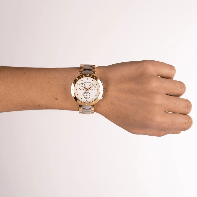 Balmain,Balmainia 36mm,36mm,Stainless Steel,White,Quartz,Chronograph,Day,B6252,B6252.39.26