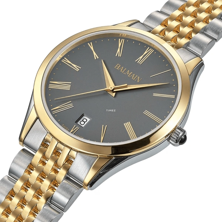 Balmain,Classic R 41mm,41mm,Stainless Steel,Smoky Coal,Quartz,Day,Sapphire,Crystal Glass,B4102,B4102.31.61