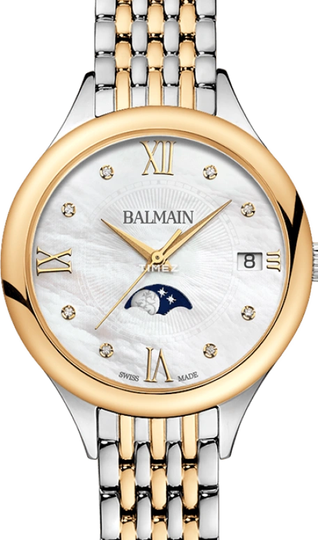 Balmain,Balmain de Balmain 31mm,31mm,Stainless Steel,Silver White,Quartz,Moonphase,Day,B4912,B4912.39.85