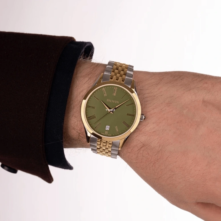 Balmain,Classic R 41mm,41mm,Stainless Steel,Green,Quartz,Day,Sapphire,Crystal Glass,B4102,B4102.31.71