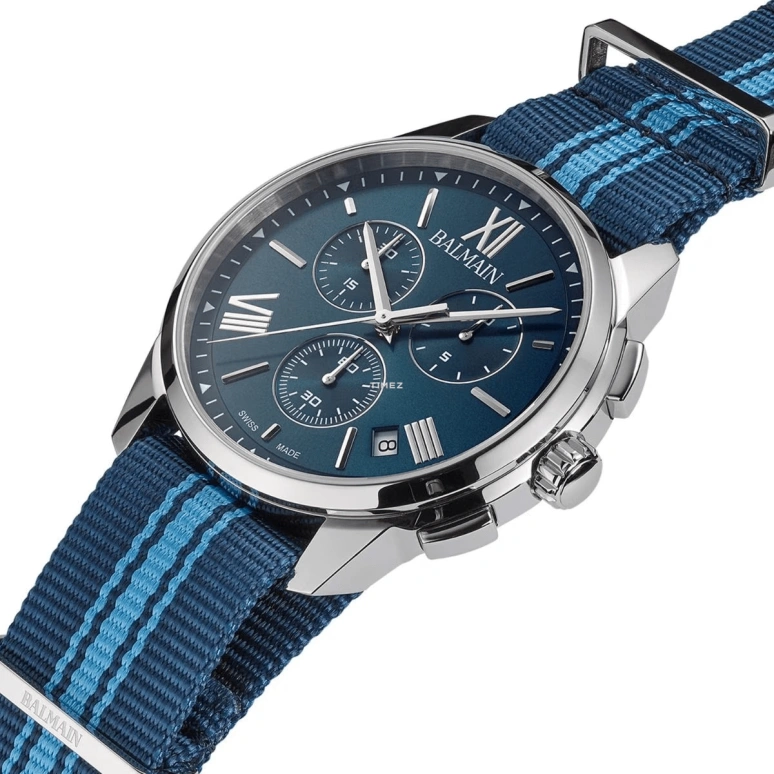 Balmain,Madrigal 42mm,42mm,Stainless Steel,Blue,Quartz,Chronograph,Day,B7481,B7481.72.92