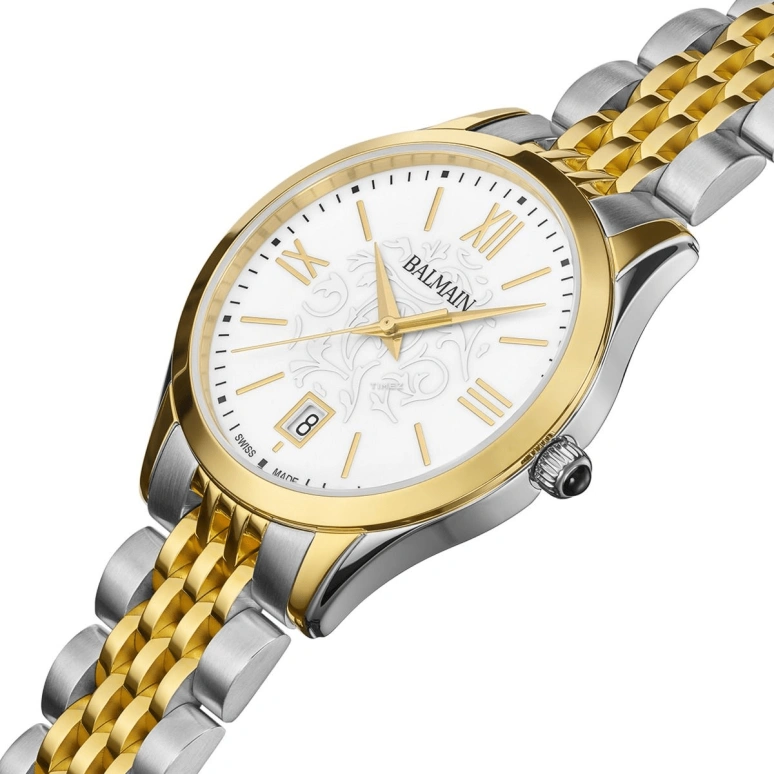 Balmain,Classic R 34mm,34mm,Stainless Steel,White,Quartz,Day,Sapphire,Crystal Glass,B4312,B4312.31.12