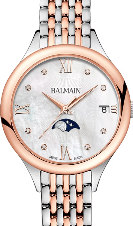 Balmain,Balmain de Balmain 31mm,31mm,Stainless Steel,White,Quartz,Moonphase,Day,B4918,B4918.33.85