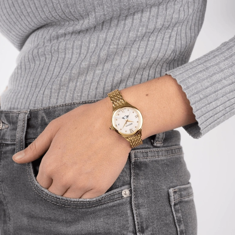 Balmain,Balmain de Balmain 31mm,31mm,Stainless Steel,White,Quartz,Moonphase,Day,B4910,B4910.33.85