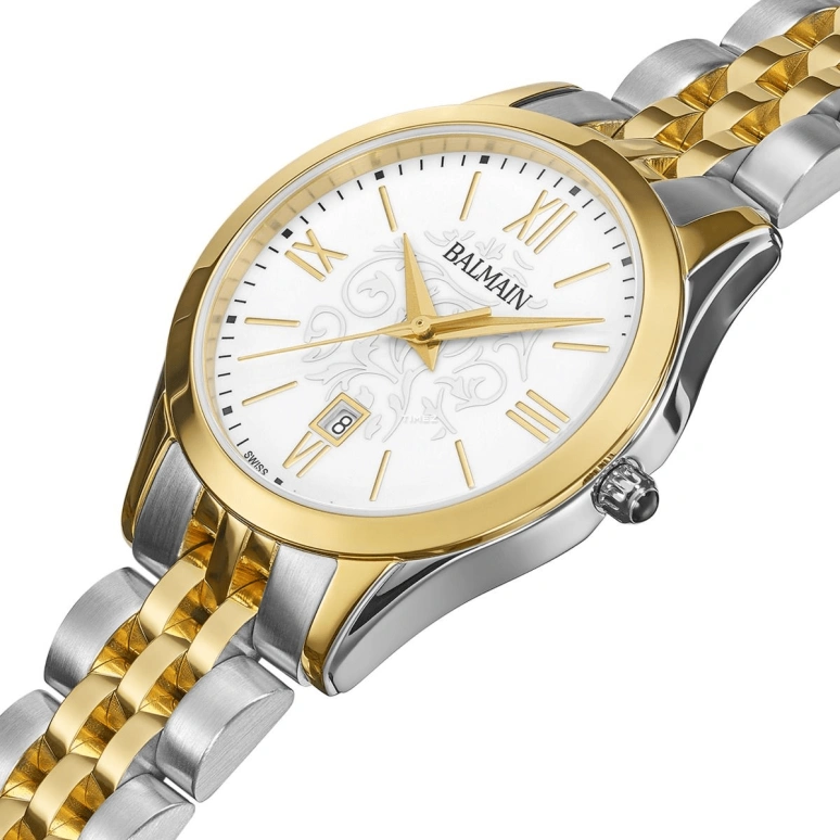 Balmain,Classic R 30mm,30mm,Stainless Steel,White,Quartz,Day,Sapphire,Crystal Glass,B4112,B4112.31.12