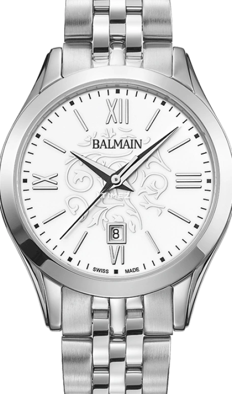 Balmain,Classic R 30mm,30mm,Stainless Steel,White,Quartz,Day,Sapphire,Crystal Glass,B4111,B4111.31.12