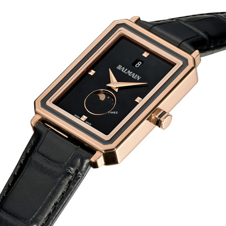 Balmain,Eirini 28x37mm,28x37mm,Stainless Steel,Black,Quartz,Moonphase,Day,B4419,B4419.32.66