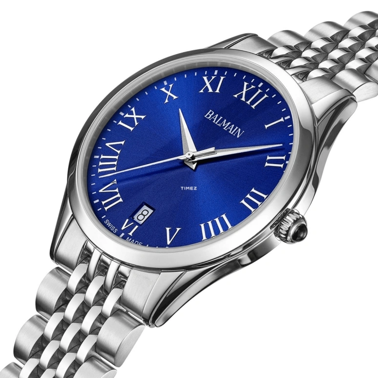 Balmain,Classic R 41mm,41mm,Stainless Steel,Blue,Quartz,Day,Sapphire,Crystal Glass,B4101,B4101.31.92