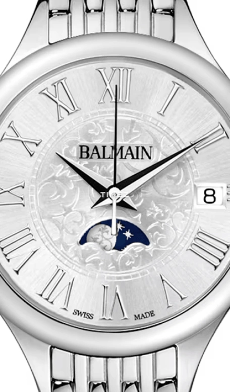 Balmain,Balmain de Balmain 31mm,31mm,Stainless Steel,Silver,Quartz,Moonphase,Day,B4911,B4911.33.12