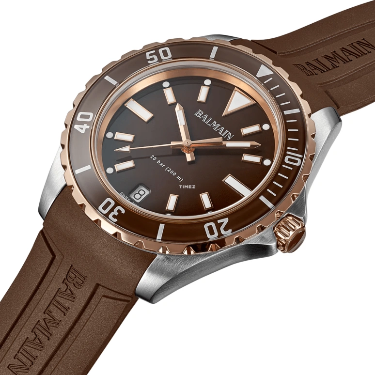 Balmain,Ophrys 42.50mm,42.50mm,Stainless Steel,Brown,Quartz,Day,Sapphire,Crystal Glass,B4348,B4348.52.55