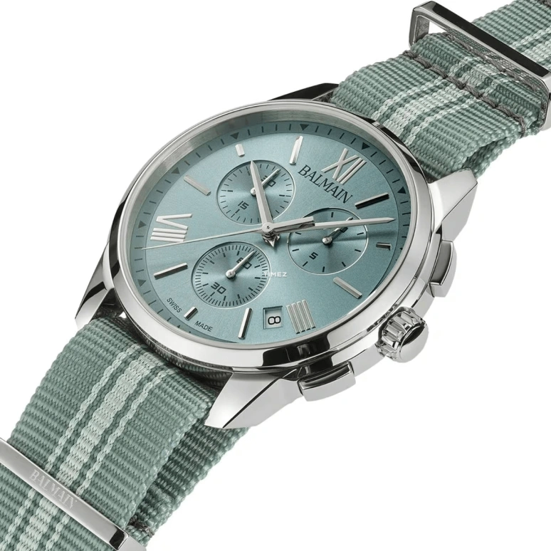 Balmain,Madrigal 42mm,42mm,Stainless Steel,Ice Blue,Quartz,Chronograph,Day,B7481,B7481.25.96