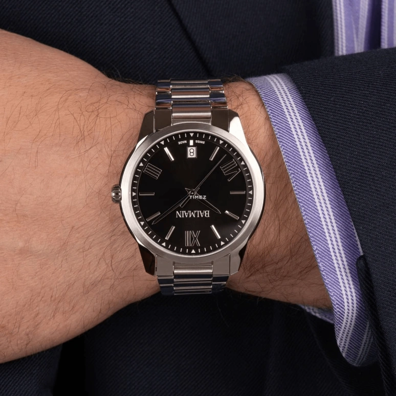 Balmain,Madrigal 41mm,41mm,Stainless Steel,Black,Quartz,Day,Sapphire,Crystal Glass,B1461,B1461.33.62