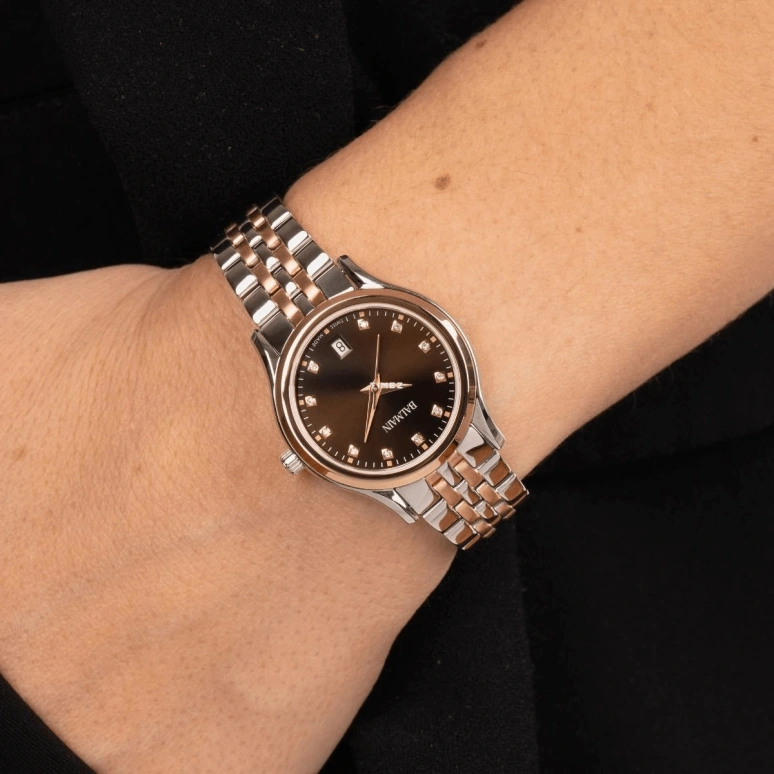 Balmain,Beleganza 27.50mm,27.50mm,Stainless Steel,Brown,Quartz,Day,Sapphire,Crystal Glass,B8348,B8348.33.55
