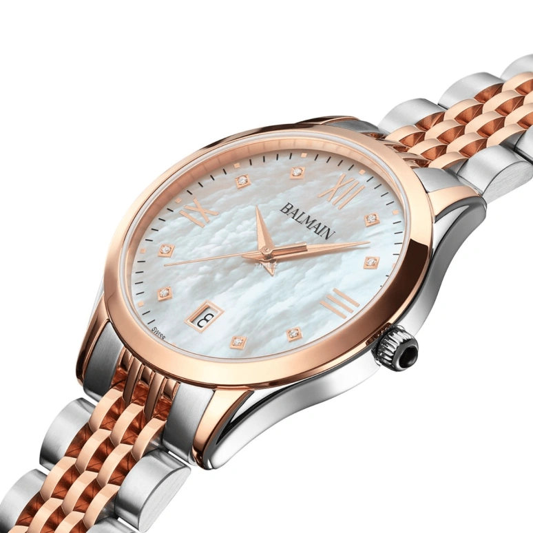 Balmain,Classic R 34mm,34mm,Stainless Steel,White,Quartz,Day,Sapphire,Crystal Glass,B4318,B4318.31.82