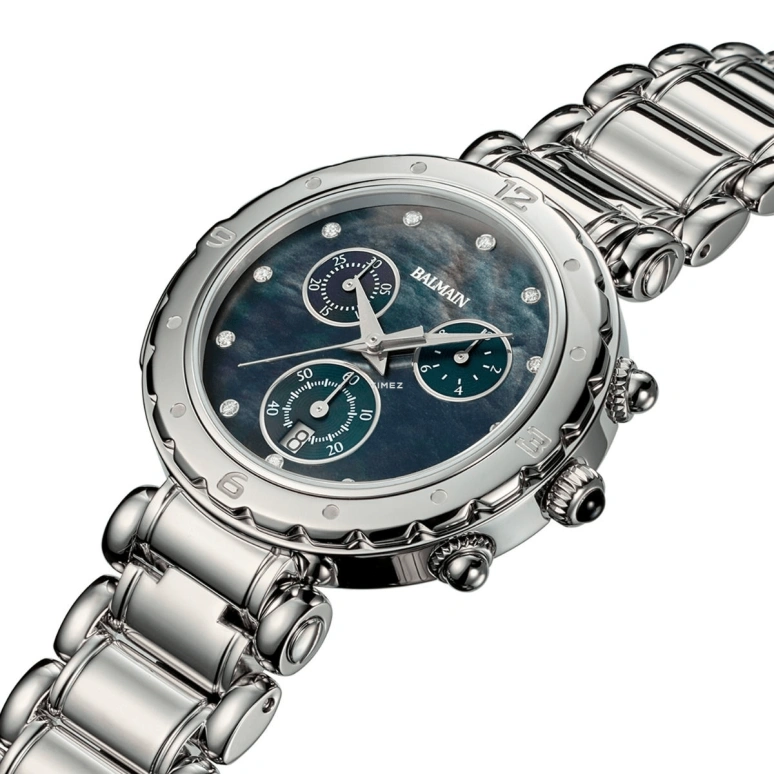 Balmain,Balmainia 38mm,38mm,Stainless Steel,Black,Quartz,Chronograph,Day,B5631,B5631.33.65