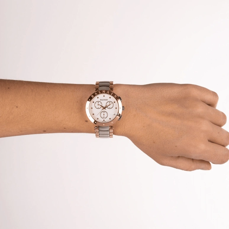 Balmain,Balmainia 36mm,36mm,Stainless Steel,White,Quartz,Chronograph,Day,B6258,B6258.33.26