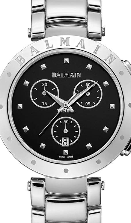Balmain,Balmainia 36mm,36mm,Stainless Steel,Black,Quartz,Chronograph,Day,B6251,B6251.33.66