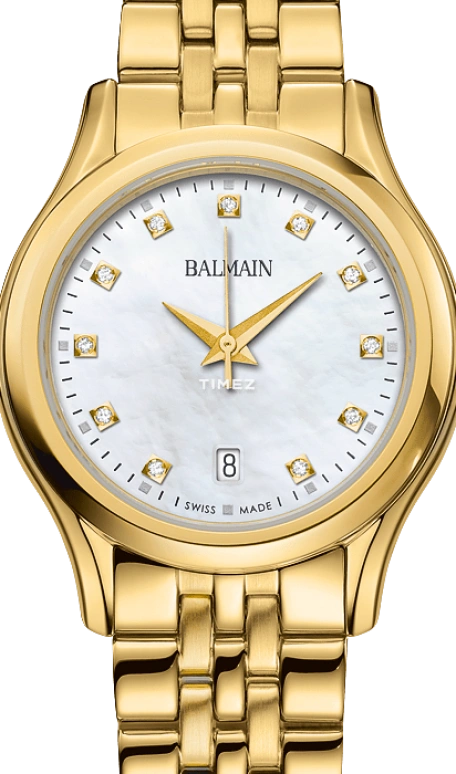 Balmain,Beleganza 27.50mm,27.50mm,Stainless Steel,Silver White,Quartz,Day,Sapphire,Crystal Glass,B8340,B8340.33.86