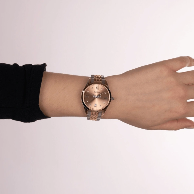 Balmain,Classic R 34mm,34mm,Stainless Steel,Pink Red,Quartz,Day,Sapphire,Crystal Glass,B4318,B4318.31.45