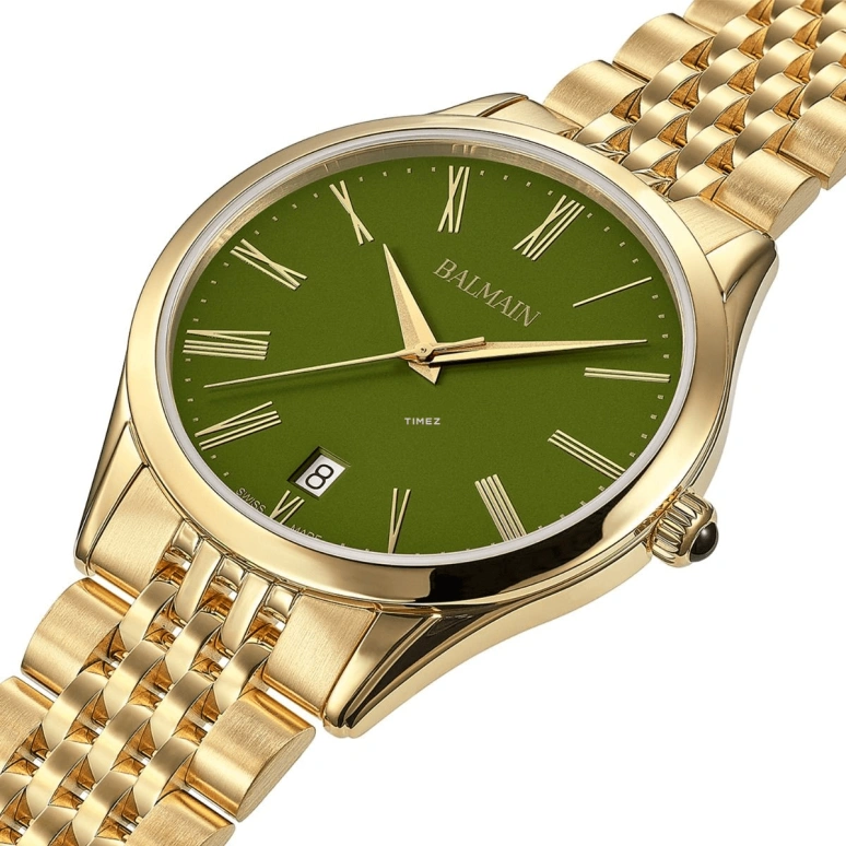 Balmain,Classic R 41mm,41mm,Stainless Steel,Green,Quartz,Day,Sapphire,Crystal Glass,B4100,B4100.31.71