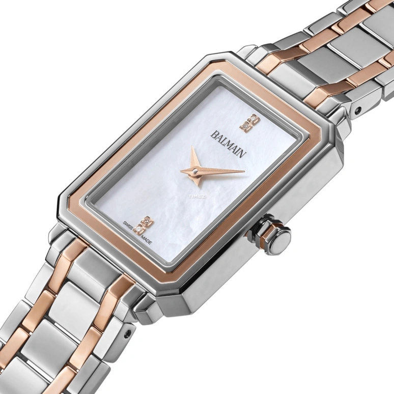 Balmain,Eirini 25x33mm,25x33mm,Stainless Steel,White,Quartz,26280hours,Sapphire,Crystal Glass,B4388,B4388.33.87