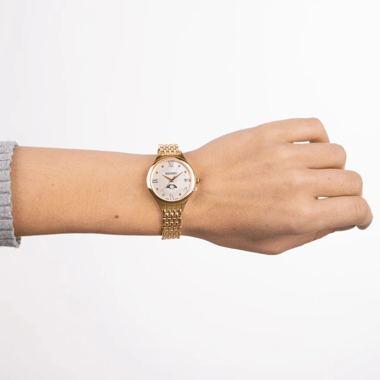 Balmain,Balmain de Balmain 31mm,31mm,Stainless Steel,White,Quartz,Moonphase,Day,B4910,B4910.33.85
