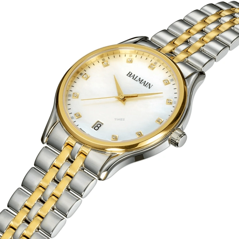 Balmain,Beleganza 32mm,32mm,Stainless Steel,Silver White,Quartz,Day,Sapphire,Crystal Glass,B8352,B8352.39.86