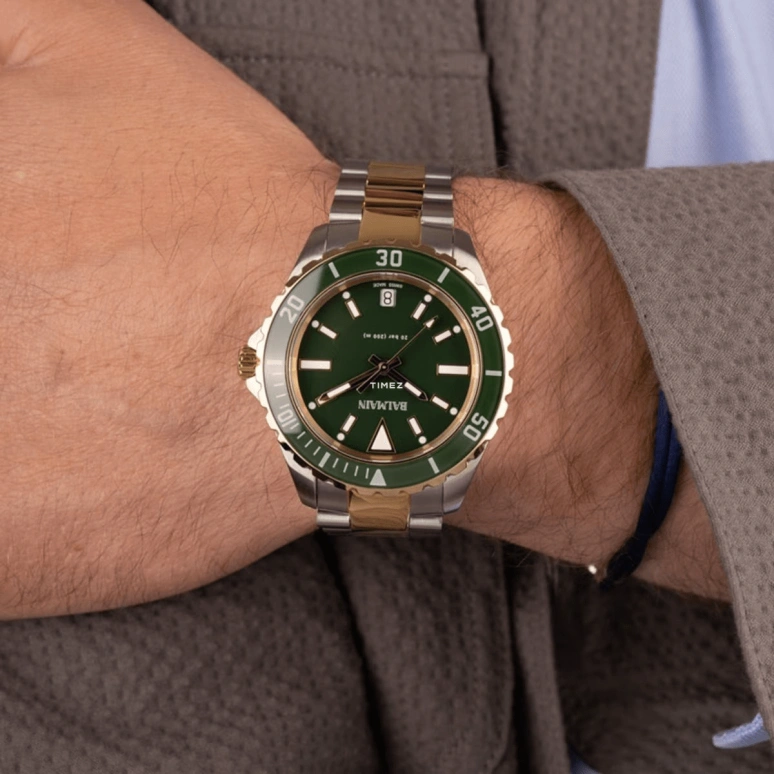 Balmain,Ophrys 42.50mm,42.50mm,Stainless Steel,Green,Quartz,Day,Sapphire,Crystal Glass,B4342,B4342.39.75