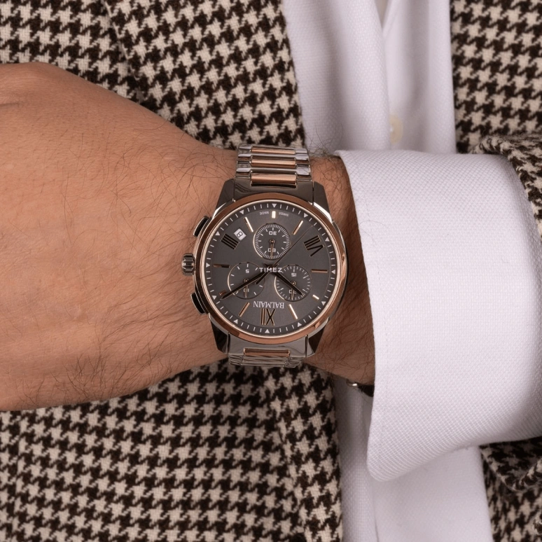 Balmain,Madrigal 42mm,42mm,Stainless Steel,Smoky Coal,Quartz,Chronograph,Day,B7488,B7488.33.71