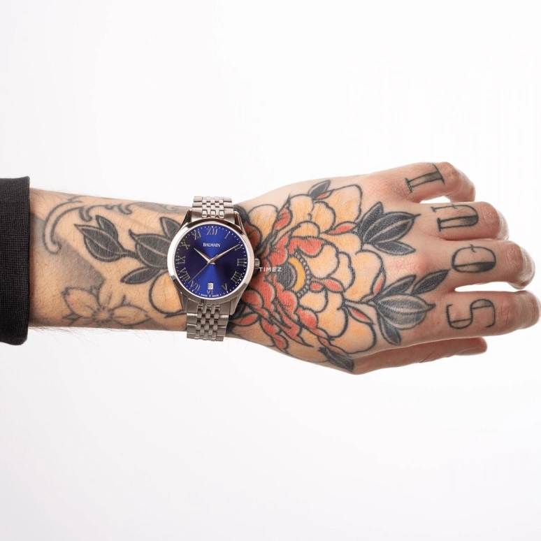 Balmain,Classic R 41mm,41mm,Stainless Steel,Blue,Quartz,Day,Sapphire,Crystal Glass,B4101,B4101.31.92