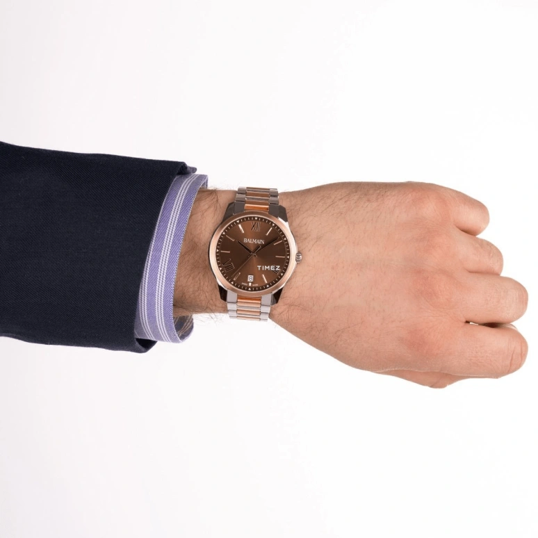 Balmain,Madrigal 40mm,40mm,Stainless Steel,Brown,Quartz,Day,Sapphire,Crystal Glass,B1468,B1468.33.52